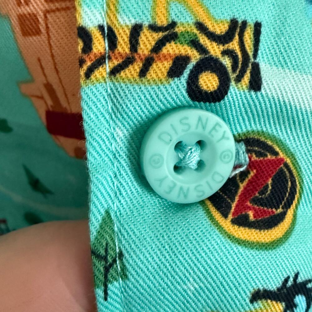 DIsney Parks Parks Life Teal Cabana Style Spread Collar Shirt BNWT Large - Picture 6 of 6